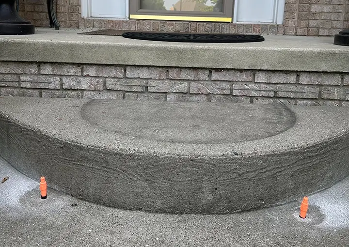 Before concrete step leveling