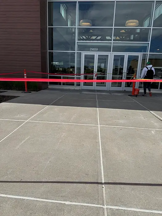 Caulking and joint sealing outside entrance