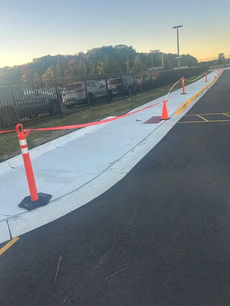 Caulking and joint sealing on curb