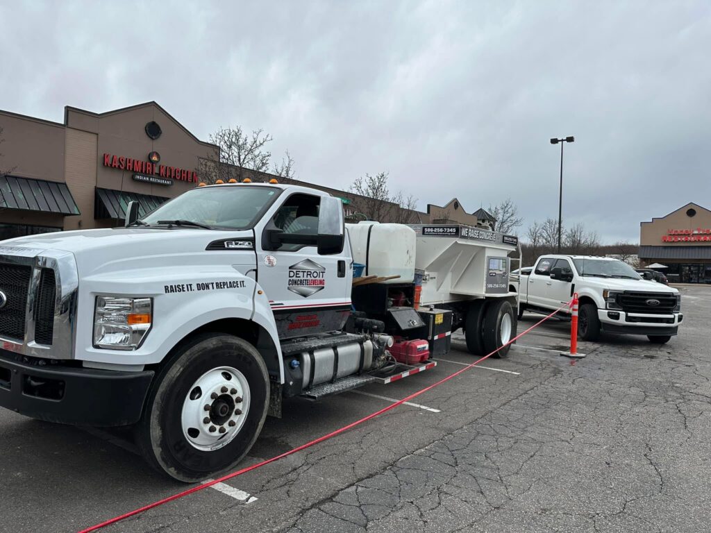 Detroit Concrete Leveling truck in a parking lot